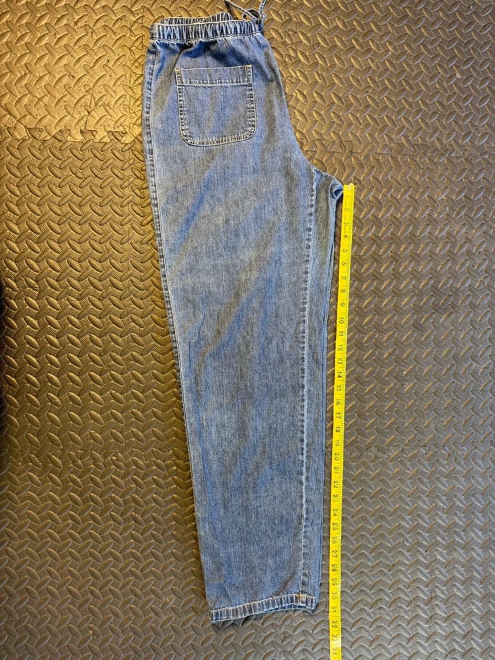 80’s-90’s Vintage Liz Claiborne Relaxed Denim Drawstring Wide Leg Jeans Size 12 - Picture 5 of 7
